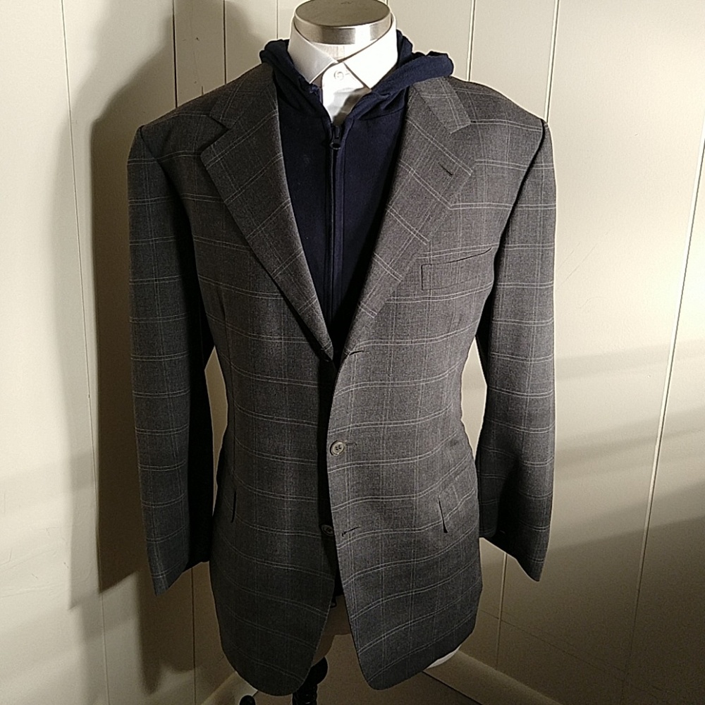 Brioni Palatino Grey Windowpane Sport Coat 🏆HP